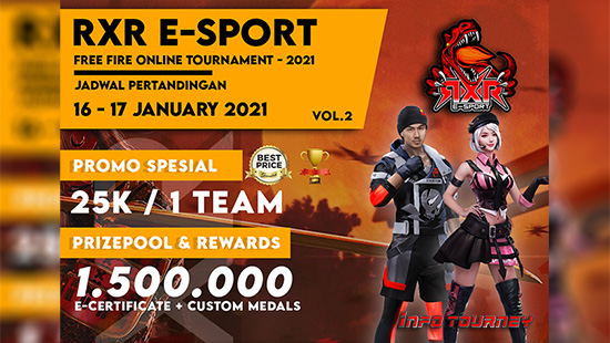 turnamen ff free fire januari 2021 rxr esport season 2 logo