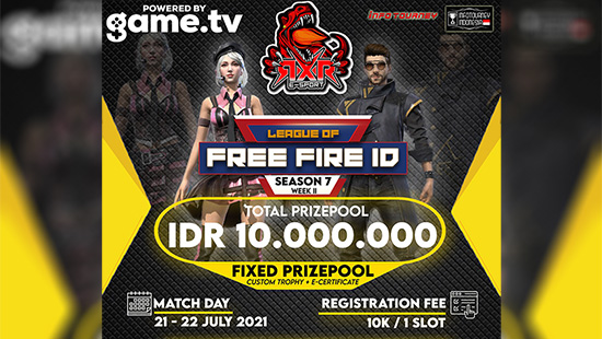 turnamen ff free fire juli 2021 rxr esport x free fire id week 2 logo