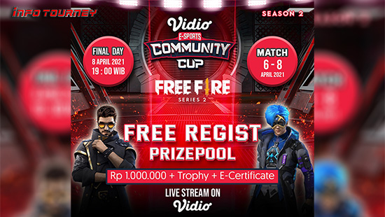 turnamen ff free fire april 2021 vidio community cup season 2 logo