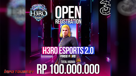 turnamen ff free fire juni 2021 h3ro esports 2 0 logo