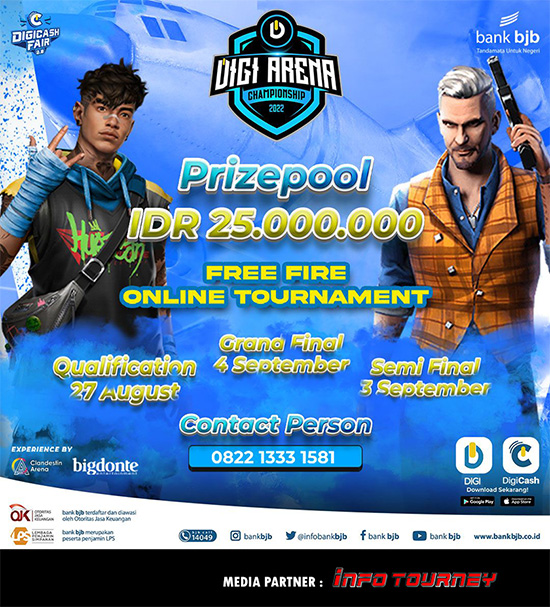 turnamen ff free fire agustus 2022 digi arena championship 2 0 poster