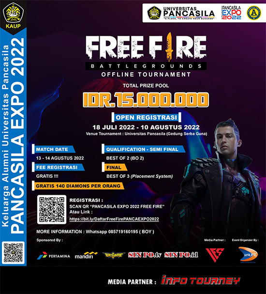 turnamen ff free fire agustus 2022 pancasila expo 2022 poster 1