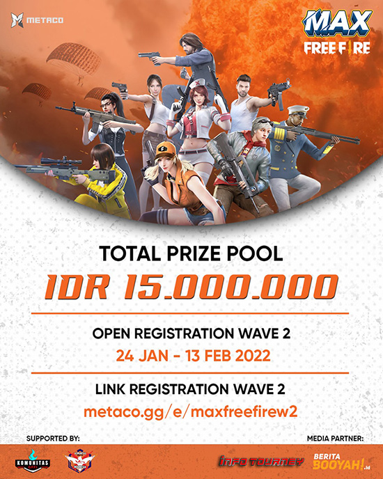 turnamen ff free fire februari 2022 metaco max minor wave 2 poster