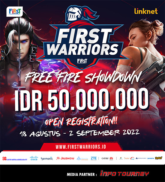 turnamen ff free fire september 2022 first warriors 2022 poster