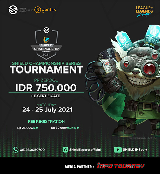 turnamen league of legends wild rift juli 2021 shield championship series season 2 poster