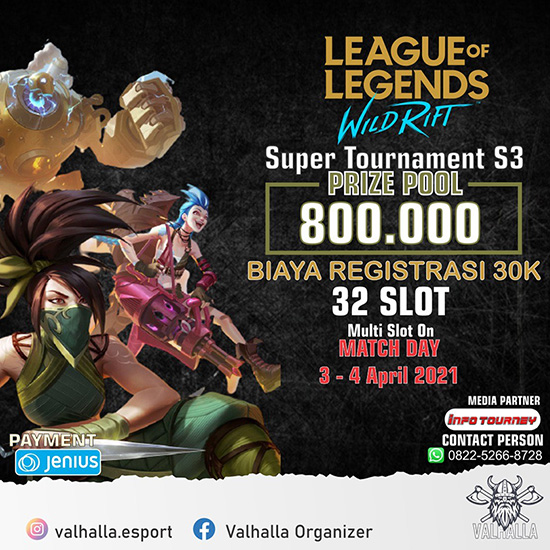 turnamen league of legends wild rift april 2021 valhalla championship season 3 poster