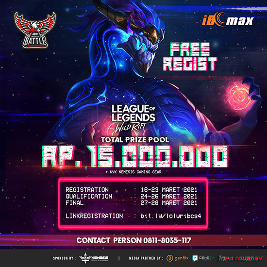 turnamen league of legends wild rift maret 2021 indonesia battle championship season 4 poster