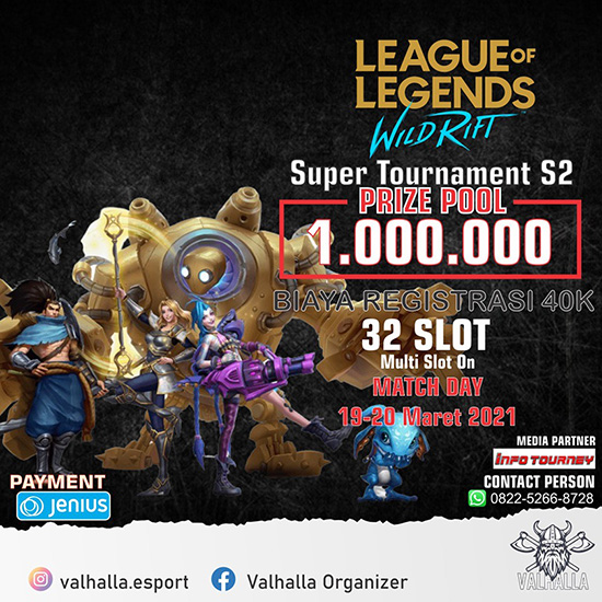 turnamen league of legends wild rift maret 2021 valhalla championship season 2 poster