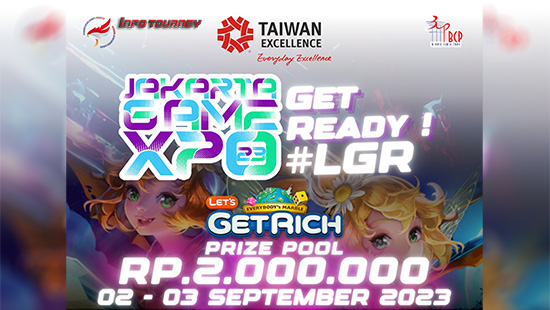 turnamen lets get rich agustus 2023 jakarta game expo 2023 1 logo