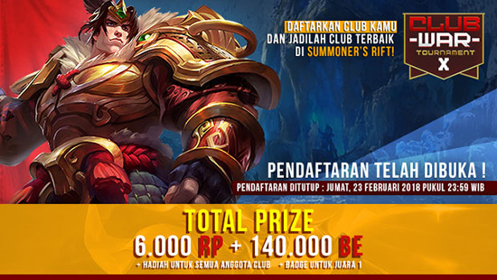 turnamen league of legends lol club war x februari 2018 logo