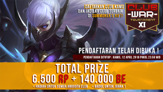 turnamen league of legends lol club war xi april 2018 logo