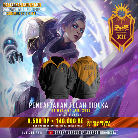 turnamen league of legends lol club war xi april 2018 poster