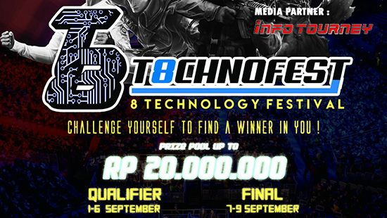 turnamen mobile legends cs go dota2 fifa18 8 technology festival september 2018 logo