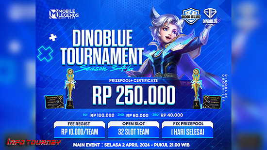 turnamen ml mlbb mole mobile legends april 2024 dino blue season 346 logo