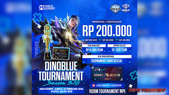 turnamen ml mlbb mole mobile legends februari 2024 dino blue season 318 logo