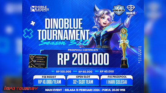 turnamen ml mlbb mole mobile legends februari 2024 dino blue season 320 logo