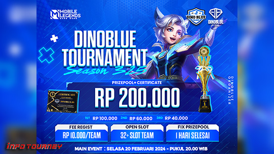 turnamen ml mlbb mole mobile legends februari 2024 dino blue season 325 logo
