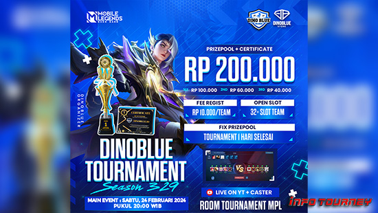 turnamen ml mlbb mole mobile legends februari 2024 dino blue season 329 logo