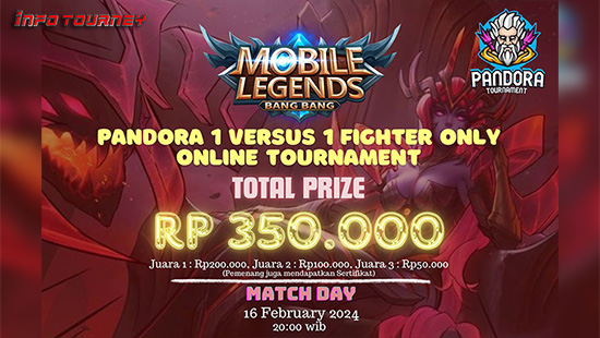 turnamen ml mlbb mole mobile legends februari 2024 pandora 1vs1 fighter logo