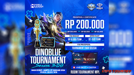 turnamen ml mlbb mole mobile legends januari 2024 dino blue season 308 logo