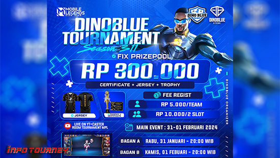 turnamen ml mlbb mole mobile legends januari 2024 dino blue season 311 logo
