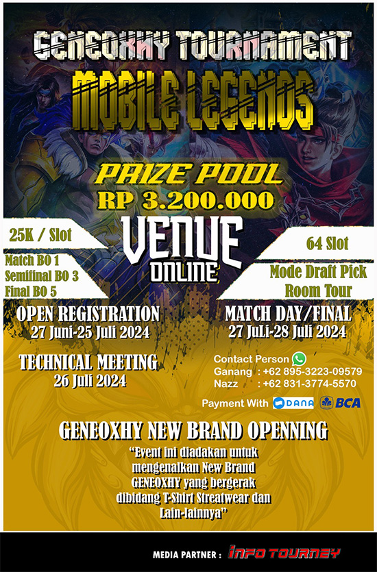 turnamen ml mlbb mole mobile legends juli 2024 geneoxhy poster
