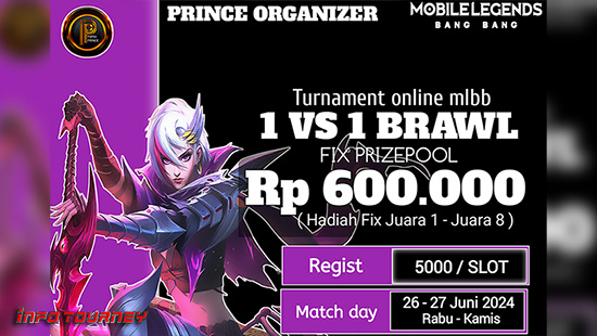 turnamen ml mlbb mole mobile legends juni 2024 prince organizer 1vs1 brawl season 62 logo