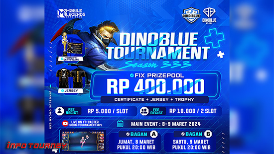 turnamen ml mlbb mole mobile legends maret 2024 dino blue season 333 logo