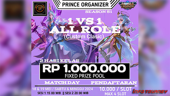 turnamen ml mlbb mole mobile legends mei 2024 prince organizer 1vs1 season 51 logo