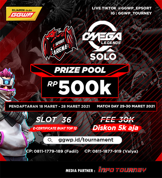 turnamen omega legends maret 2021 esport arena solo poster
