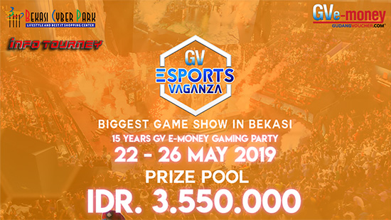 turnamen pb point blank gv esports vaganza bekasi mei 2019 logo
