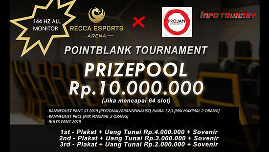 turnamen pb point blank juli 2019 recca esports arena bekasi projam logo