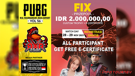 turnamen pubgm pubgmobile november 2021 rxr esport season 56 week 4 logo