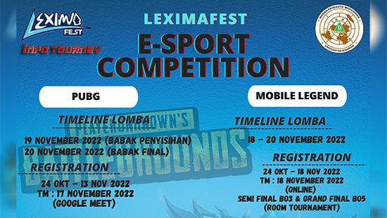 turnamen pubgm pubgmobile november 2022 leximafest logo