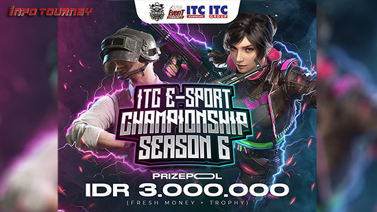 turnamen pubgm pubgmobile juli 2023 itc esport championship season 6 logo