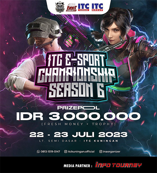 turnamen pubgm pubgmobile juli 2023 itc esport championship season 6 poster