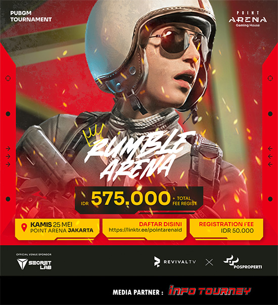 turnamen pubgm pubgmobile mei 2023 rumble arena poster