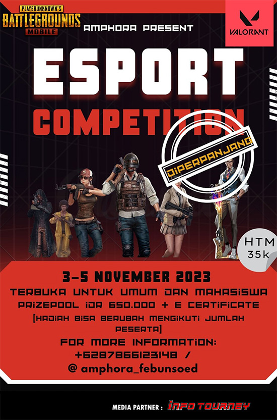 turnamen pubgm pubgmobile november 2023 amphora esport poster